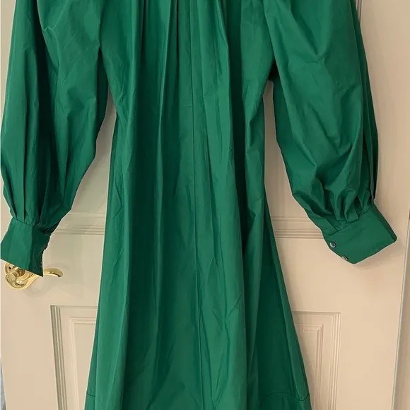 ❤️ CO COLLECTIONS LONG SLEEVE PLEATED WAIST MIDI DRESS POPLIN BLOUSON LUXURY NWT
