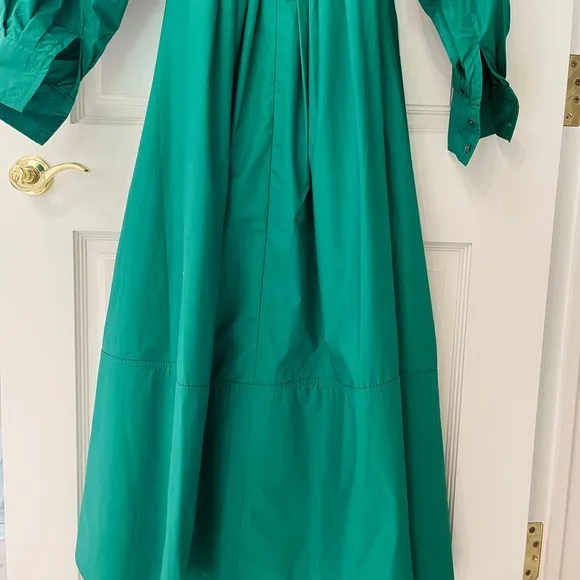 ❤️ CO COLLECTIONS LONG SLEEVE PLEATED WAIST MIDI DRESS POPLIN BLOUSON LUXURY NWT