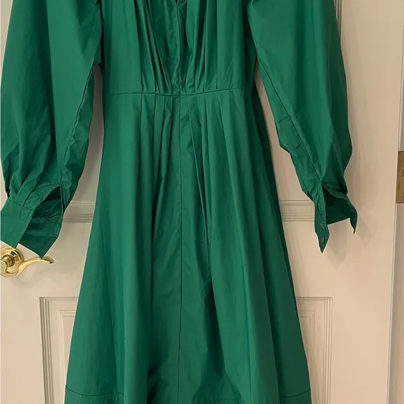 ❤️ CO COLLECTIONS LONG SLEEVE PLEATED WAIST MIDI DRESS POPLIN BLOUSON LUXURY NWT