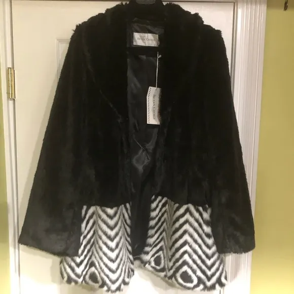 - Faux fur mink black and whit…