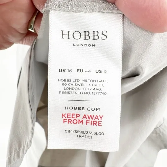 ✅ HOBBS INTERNATIONAL GREY SHORT SLEEVE MINIMALIST DRESS SIZE 12 POCKETS