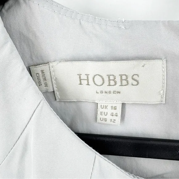 ✅ HOBBS INTERNATIONAL GREY SHORT SLEEVE MINIMALIST DRESS SIZE 12 POCKETS