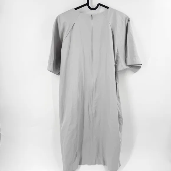 ✅ HOBBS INTERNATIONAL GREY SHORT SLEEVE MINIMALIST DRESS SIZE 12 POCKETS