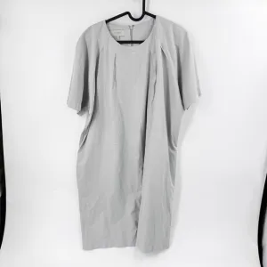 ✅ HOBBS INTERNATIONAL GREY SHORT SLEEVE MINIMALIST DRESS SIZE 12 POCKETS