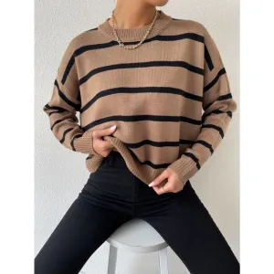 🌟 minimalist preppy Striped oversized Sweater