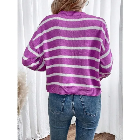 🌟 minimalist preppy Striped oversized Sweater