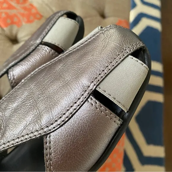💎 TLC SILVER BLACK METTALIC CUT OUT SHOES!
