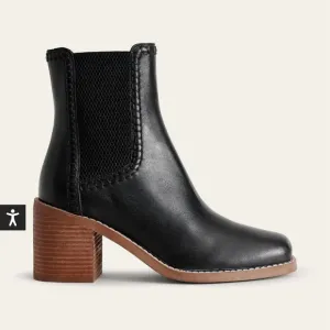 - Women's Black Leather Ankle Boots