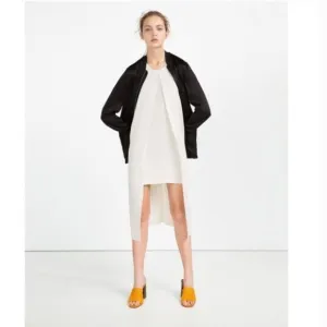 🛍️ Zara Ecru White Paneled Sleeveless Minimalist Dress Size S