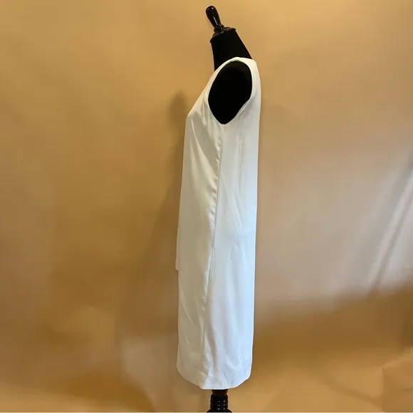 🛍️ Zara Ecru White Paneled Sleeveless Minimalist Dress Size S
