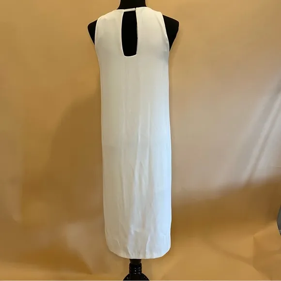 🛍️ Zara Ecru White Paneled Sleeveless Minimalist Dress Size S