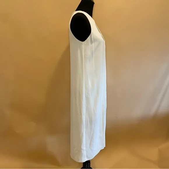 🛍️ Zara Ecru White Paneled Sleeveless Minimalist Dress Size S