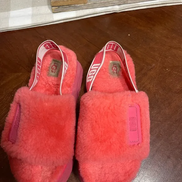 [1112258] UGG Women's Disco Slide Platform Slippers Hibiscus Pink