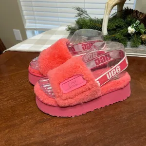 [1112258] UGG Women's Disco Slide Platform Slippers Hibiscus Pink