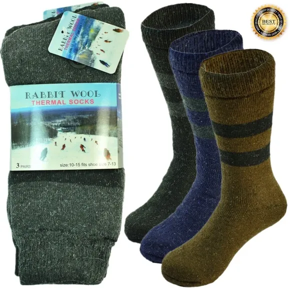 12 Pair Winter Rabbit Wool Thermal socks for Men