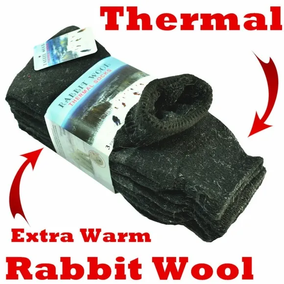 12 Pair Winter Rabbit Wool Thermal socks for Men
