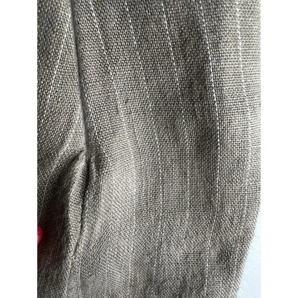 120% Lino‎ Luxury Linen Resort wear Maxi Dress Olive Green Size 40