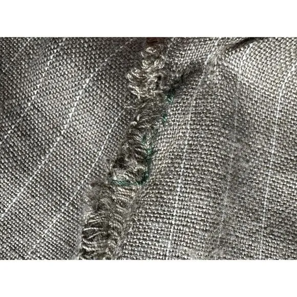 120% Lino‎ Luxury Linen Resort wear Maxi Dress Olive Green Size 40