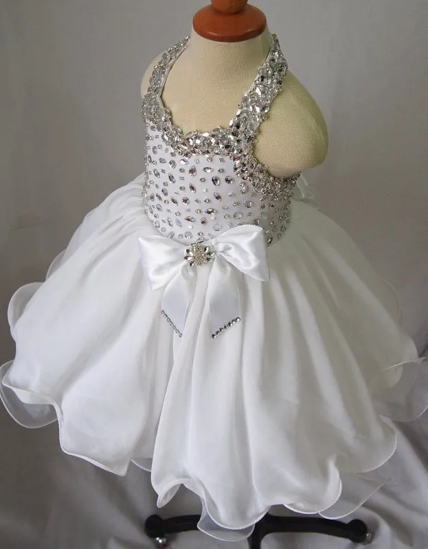 16 color ---Infant/toddler/baby/children/kids Girl's glitz Pageant Gown