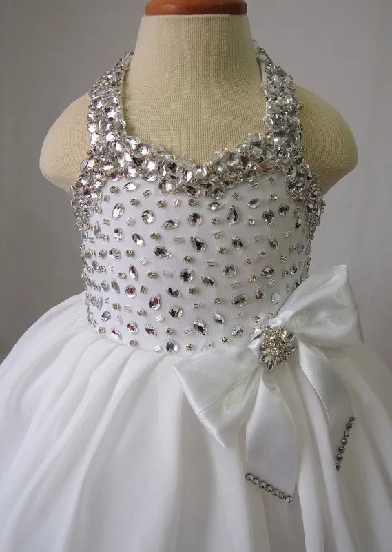 16 color ---Infant/toddler/baby/children/kids Girl's glitz Pageant Gown