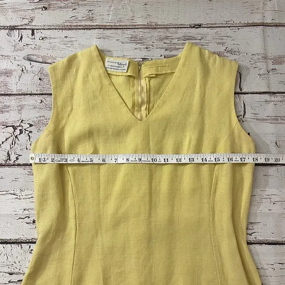 1960s Sloat by Moygashel Dress 100% Linen Woven in Ireland Mad Men Minimalist M
