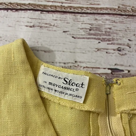 1960s Sloat by Moygashel Dress 100% Linen Woven in Ireland Mad Men Minimalist M