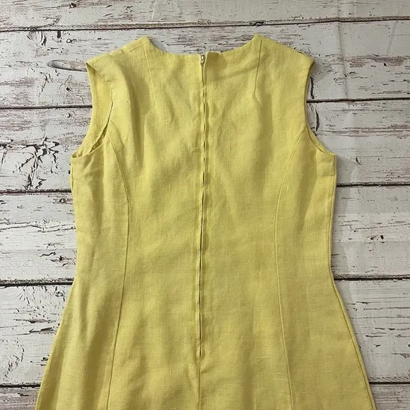 1960s Sloat by Moygashel Dress 100% Linen Woven in Ireland Mad Men Minimalist M
