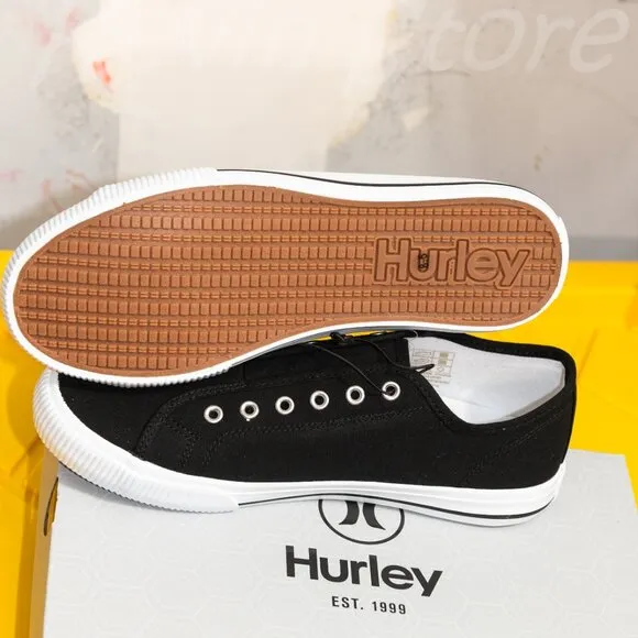 2 pairs size 7.5 bLack/white - Hurley Women's Slip On Sneakers.Price is for 2