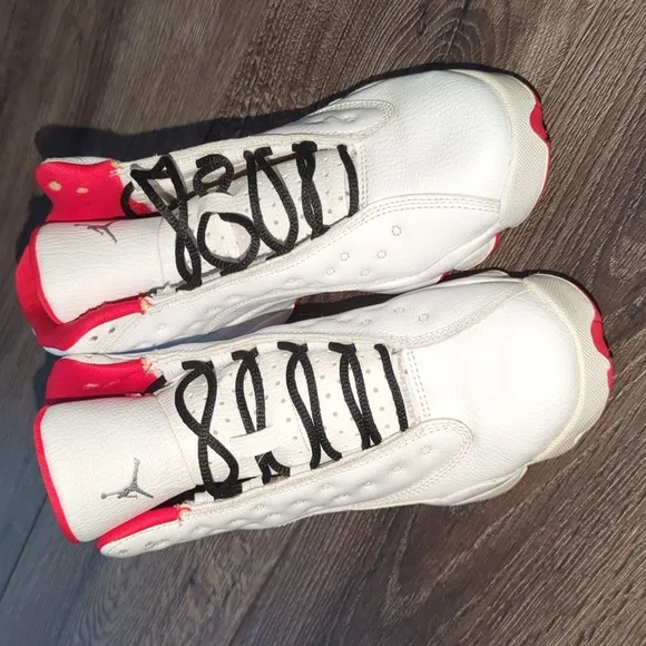2010 Nike Air Jordan Retro 13 &quot;Cherry 2010&quot; White/Black Shoes! Size  6.5