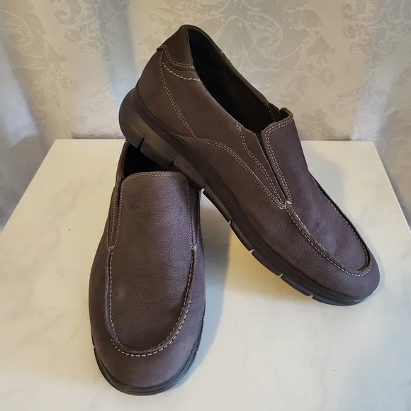 24 HRS Just Like Walking Barefoot, Men's Leather Shoes, Size 42/US 9,Brown