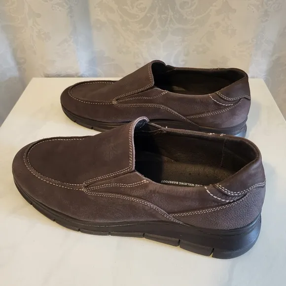24 HRS Just Like Walking Barefoot, Men's Leather Shoes, Size 42/US 9,Brown