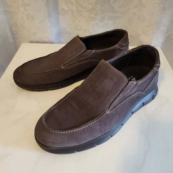 24 HRS Just Like Walking Barefoot, Men's Leather Shoes, Size 42/US 9,Brown