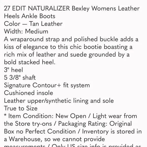 27 EDIT NATURALIZER Bexley Womens Leather Heels Ankle Boots