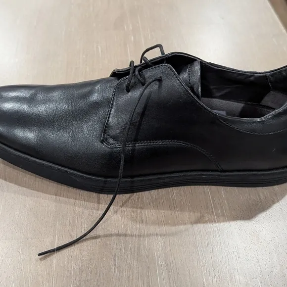 $298 Mens Bruno Magli &quot;Gio&quot; Leather Derby Dress Shoes Black US 13