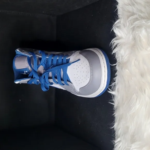#33 Nike Mid Cement Men's Gray and Blue Nike Sneakers