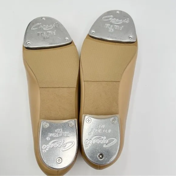 4.5W 4.5 W WIDE WIDTH Capezio Kids Big Boys 443B Caramel Tan Dance Tap Shoes