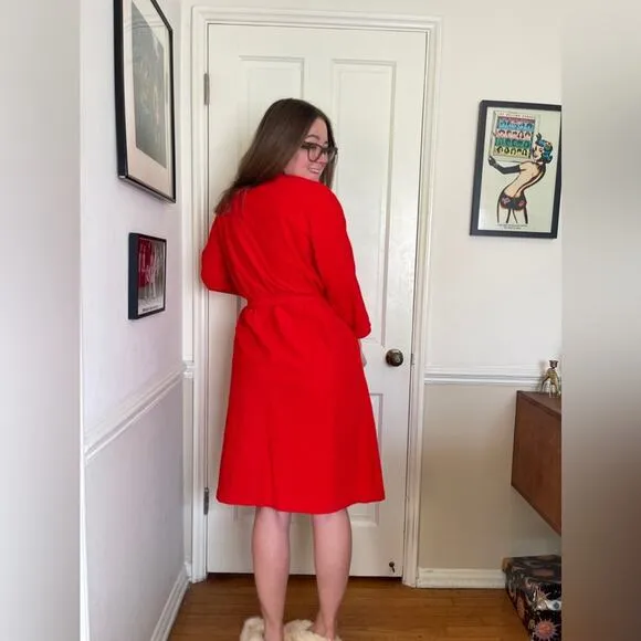 50s-60s Holiday Robe and Slipper Set