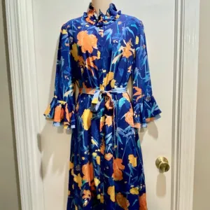 7) Beulah Old Money Luxury Fairy Boho Silk Occasion Wedding Shirtdress Dress 10