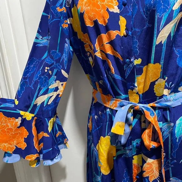 7) Beulah Old Money Luxury Fairy Boho Silk Occasion Wedding Shirtdress Dress 10