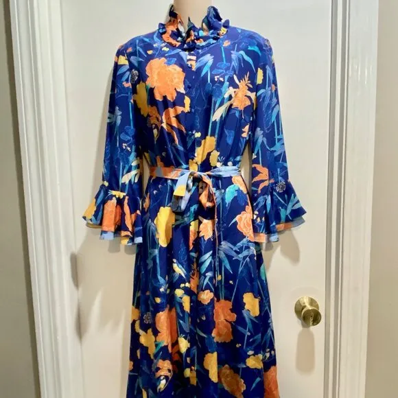 7) Beulah Old Money Luxury Fairy Boho Silk Occasion Wedding Shirtdress Dress 10