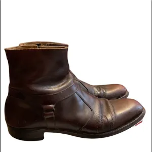 80s American Deep Red Ankle Boots