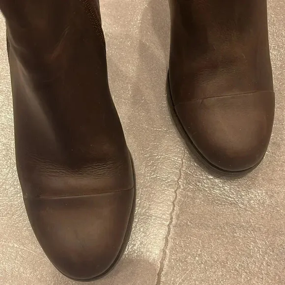 [9]Clark Collection Gray/Brown Leather Ankle Boots