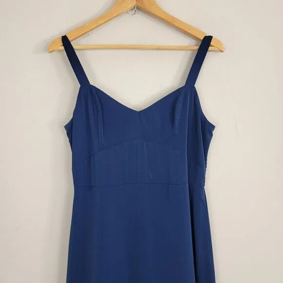 Abercrombie &amp; Fitch Ruffle Navy Tiered Maxi Dress Women's  M Minimalist Summer
