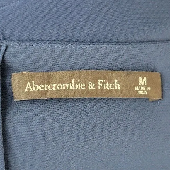 Abercrombie &amp; Fitch Ruffle Navy Tiered Maxi Dress Women's  M Minimalist Summer