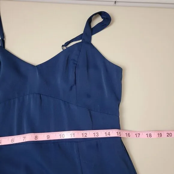 Abercrombie &amp; Fitch Ruffle Navy Tiered Maxi Dress Women's  M Minimalist Summer