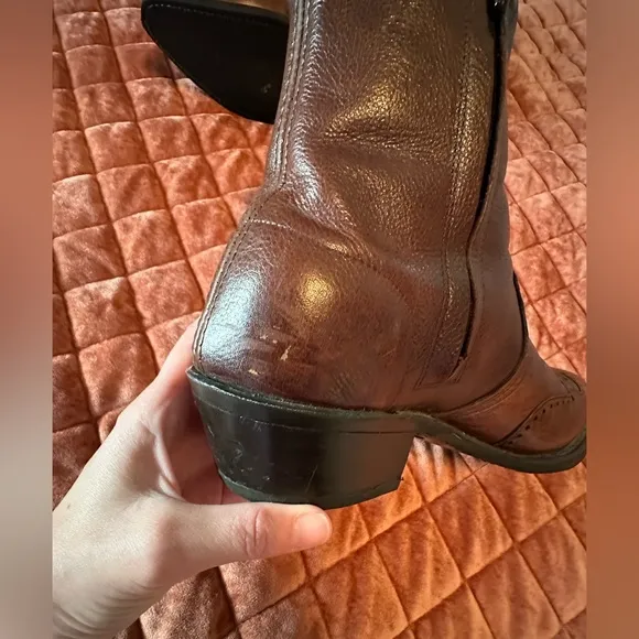 Abilene Men's Brown Leather Wingtip Ankle Boots