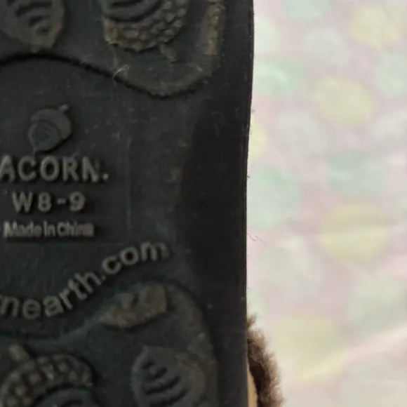 Acorn Forest Bootie Slippers Tan Wool Cloud Cushion SZ 8 - 9 NWOT