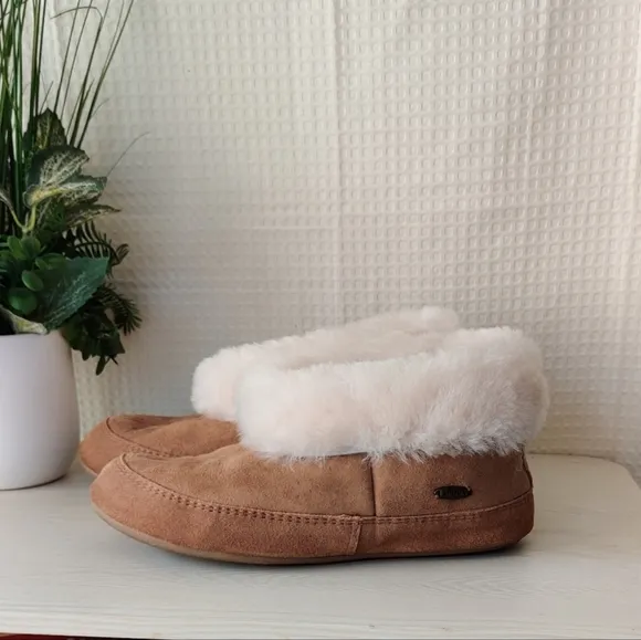 Acorn Men's Genuine Australian Sheepskin Fur Slipper Boots, Tan Size 8