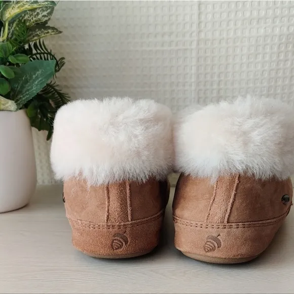 Acorn Men's Genuine Australian Sheepskin Fur Slipper Boots, Tan Size 8