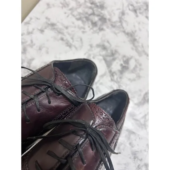 Adam Derrick To Boot New York Men's Shoes 10 Wingtip Oxford Brown Leather Dressy